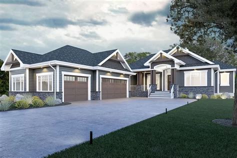 Craftsman Ranch Plan with Finished Basement - 81798AB | Architectural ...