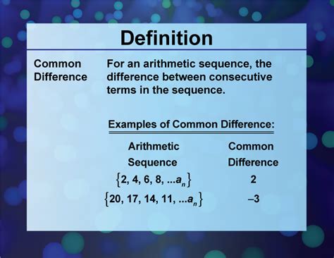 Definition Sequences And Series Concepts Common Difference Media Math