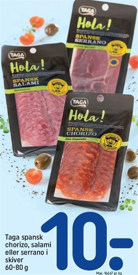 Taga Spansk Chorizo Salami Eller Serrano I Skiver Tilbud Hos Rema 1000