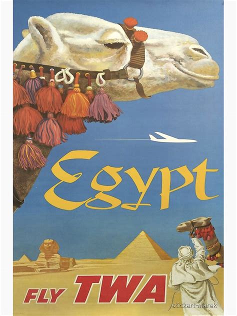 egypt vintage travel poster poster  stickart marek travel posters