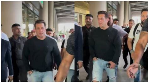 Salman Khan Fan Tried To Shake Hands Bodyguard Shera Pushed Him Afraid