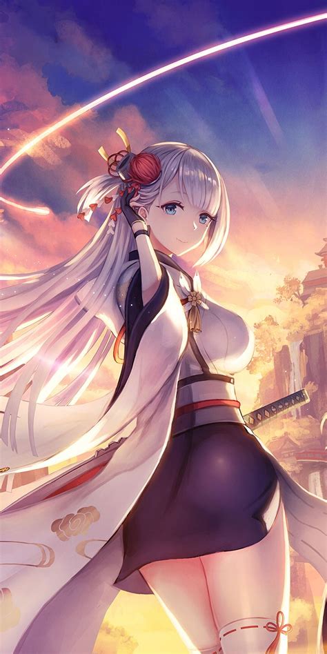 Papel De Parede Para Celular Anime Azur Lane Shoukaku Pista Azul