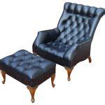 The Timeless Elegance Of A Blue Leather Chair And Ottoman Redboth