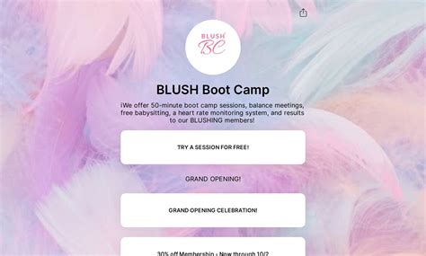 Blush Boot Camps Flowpage