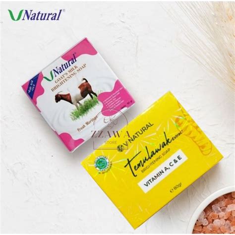 V Natural Brightening Soap Sabun Batang Temulawak Gr Goats Milk