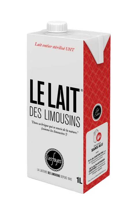 Les LAITS UHT Entier Demi écrémé Laiterie Les Fayes