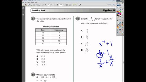 Question Tennessee Algebra Eoc Practice Test Youtube