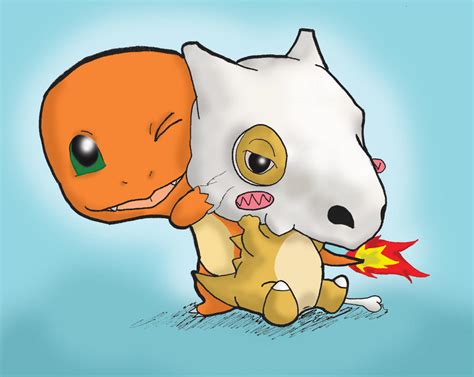 Cubone and Charmander by KaidohKatsuo on DeviantArt