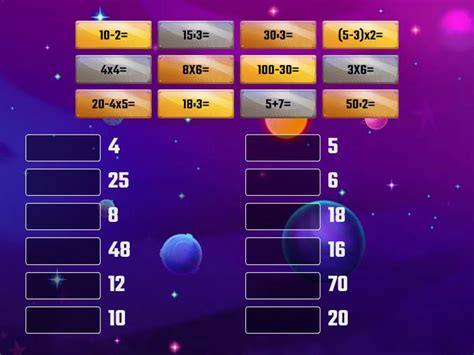 Mathematical Basic Operations - Match up