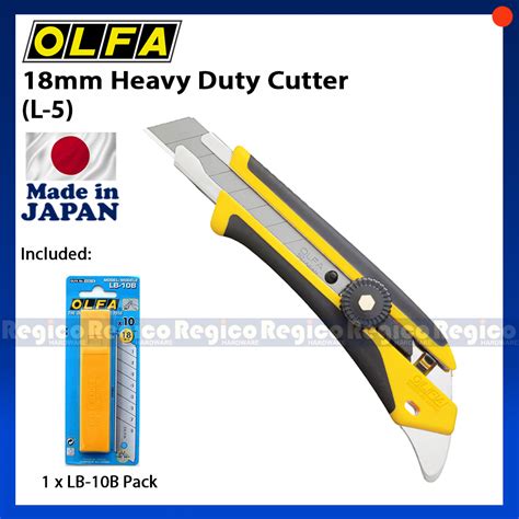 OLFA 18mm Heavy Duty Cutter L 5 Blade Pack LB 10B 10pcs Pack