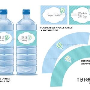 Boy Baby Shower Decorations Hot Air Balloon Party Pack Babyshower Decorations Kit Blue Green