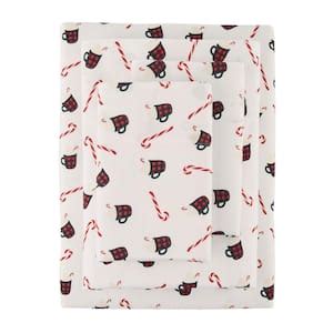 Home Decorators Collection 4 Piece Red Winter Cardinal Cotton Flannel