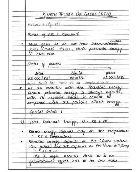 SOLUTION Kinetic Theory Of Gases Detailed Handwritten Notes Studypool