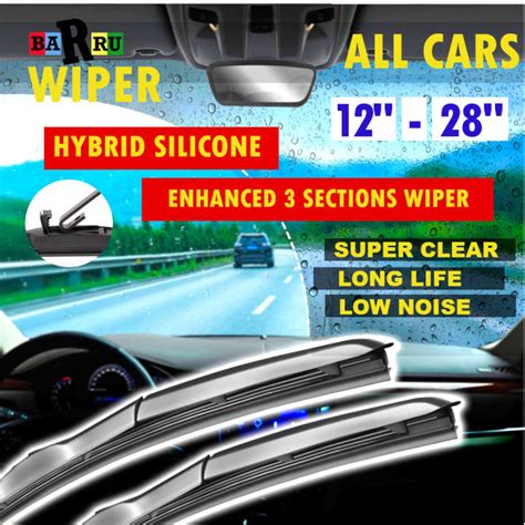 Super Clear Hybrid Silicone Car Wiper Windshield Wipers Silicon