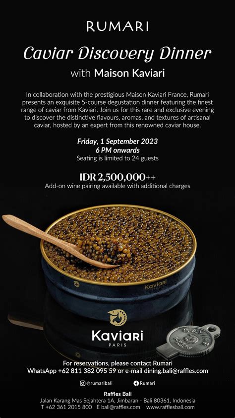 Event Caviar Discovery Dinner With Maison Kaviari Honeycombers Bali