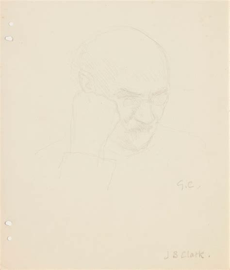 Study Of The Head Of A Man With A Moustache And Spectacles Jb Clark