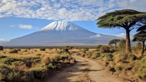 Monte Kilimanjaro Tanzania El Pico Más Alto De áfrica Dramático Creado