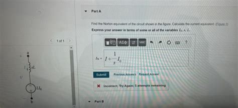 Solved Please Find The Norton Equivalent Current Equival