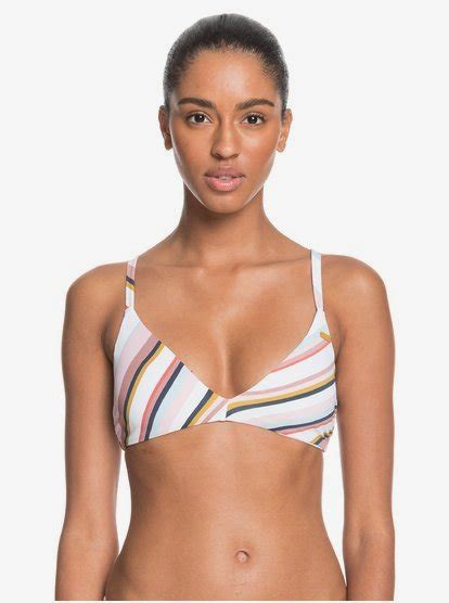 Printed Beach Classics Fixed Tri Bikini Top For Women Roxy