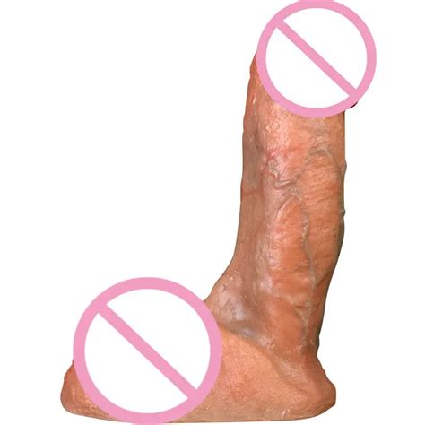 Super Realistic Dildo Soft Ribbed Male Artificial Penis Dick Female