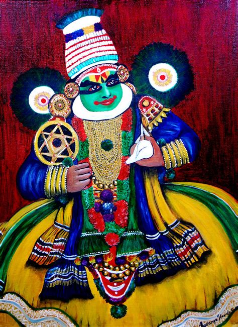 Kathakali Lord Krishna Painting By Saranya Haridasan Fine Art America