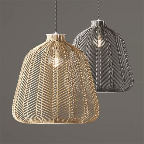 Natural E Cinza Chevron Rattan Shade Modelo 3d 13 Max Fbx Obj