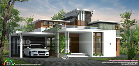 1625 Sq Ft 4 Bedroom Box Model Contemporary Home Kerala House Design