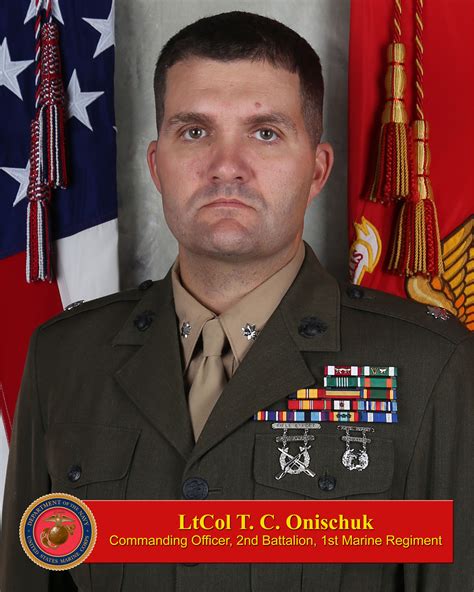 Lieutenant Colonel Travis C Onischuk 1st Marine Division Biography