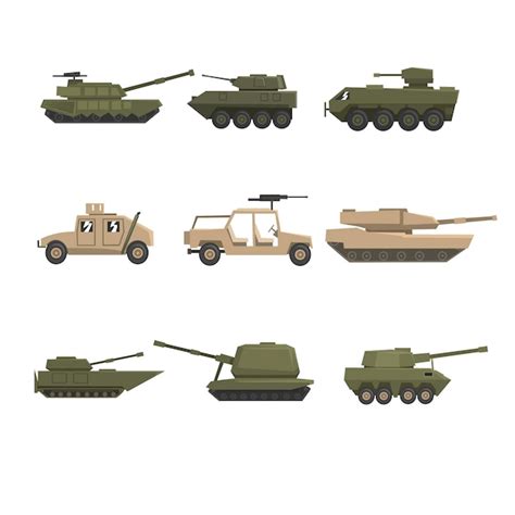 Premium Vector Armored Army Vehicles Set Military Heavy Special