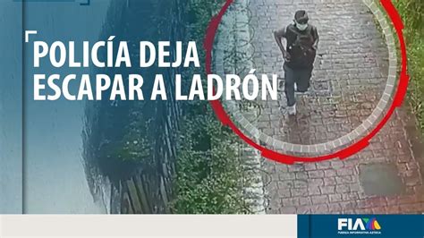 Ladrón escapa de su víctima y policía aparentemente lo deja escapar