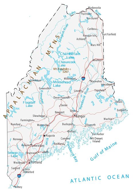 Maine Map With Towns - Jolie Madelyn