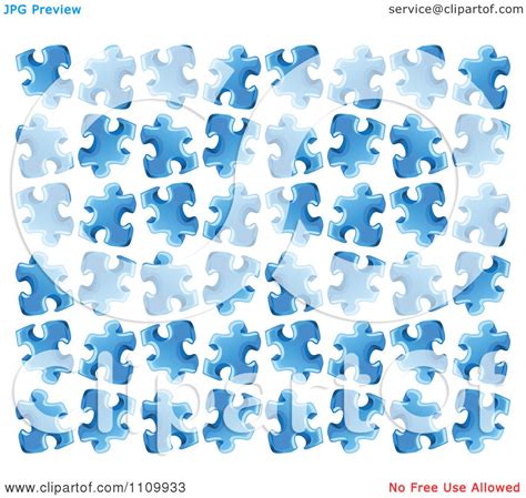 Clipart Background Pattern Of Blue Jigsaw Puzzle Pieces Royalty Free