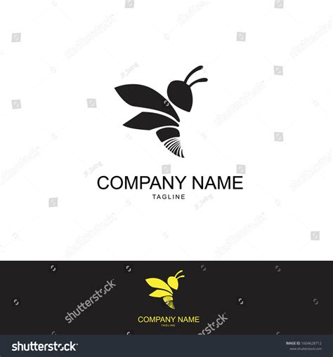 Minimalist Modern Bee Logo Design Stock Vector Royalty Free