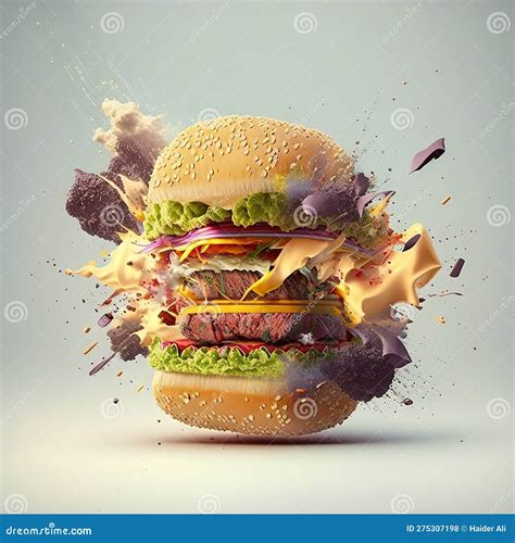 Cheeseburger: Exploring the Burger S Layers. Generative AI Stock ...