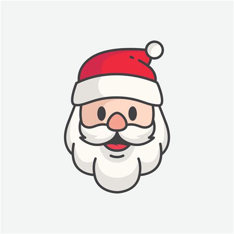 icono de Papá Noel cara de santa claus en diseño plano plantilla de