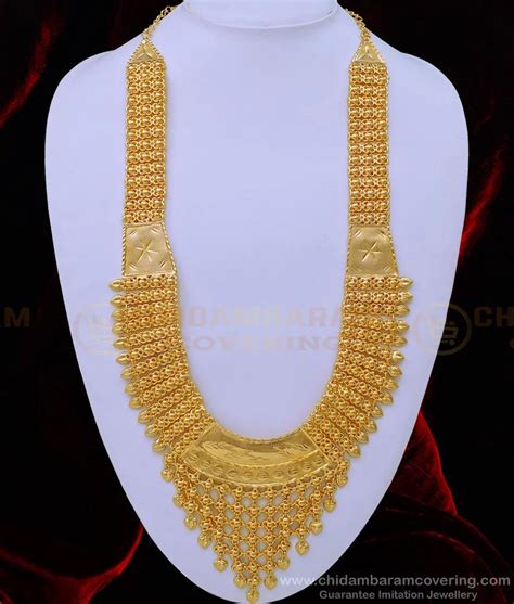 Buy Real Gold Design Bridal Haram One Gram Gold Plated Kerala Haram For