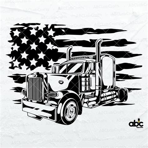 Us Semi Truck Svg File Us Truck Svg Big Truck Svg Semi Truck Drive Svg