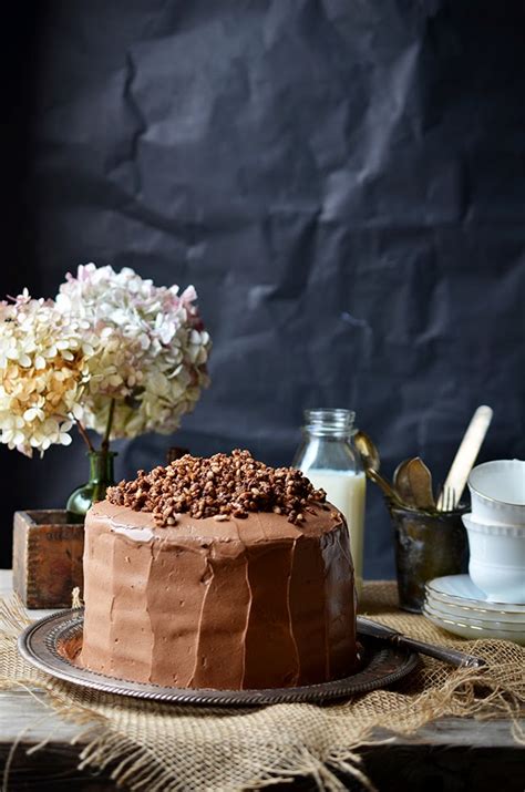 Heart Of Gold Devils Food Cake With Hazelnut Crunch