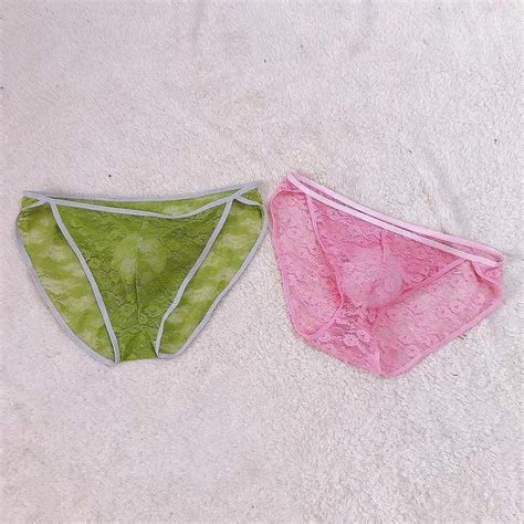 Sexy Men Lace Mesh Sheer Bulge Pouch Bikini Ultra Thin Briefs Thongs