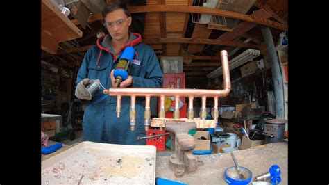 Soldering Custom Copper Plumbing Radiant Heating Manifolds Youtube