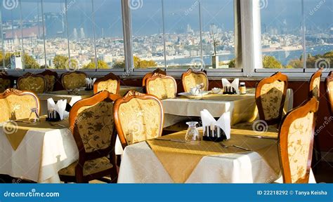 Restaurant with Views of Istanbul Stock Photo - Image of relaxation ...