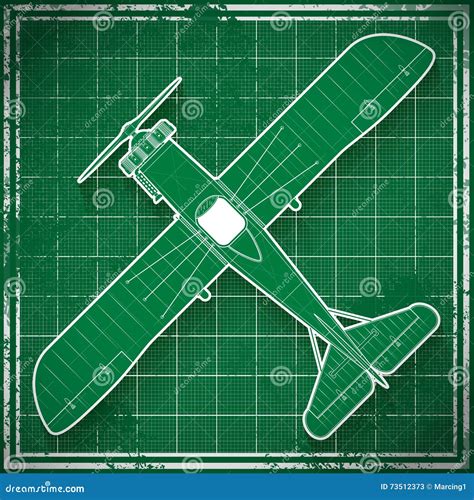 Vintage Airplane Blueprint Cartoon Vector Cartoondealer