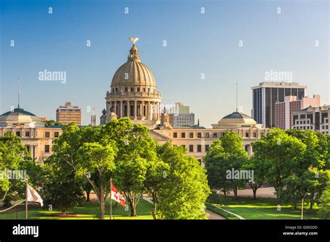 Jackson Mississippi Usa Downtown Cityscape At The Capitol Stock Photo