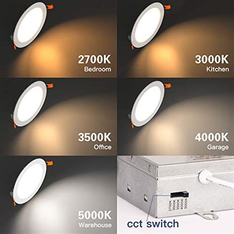 Amico 16 Pack 6 Inch 5CCT Ultra Thin LED Recessed Ceiling Light With