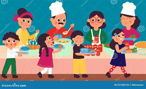 School Canteen, Illustration, Vector | CartoonDealer.com #207041747