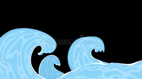 Cartoon Ocean Wave Animation 3 Stock Video - Video of blue, waves ...