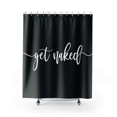 Get Naked Shower Curtain Bath Decor Funny Curtain Onyx Prints