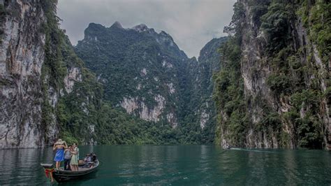 Floating Down The Gentle Sok River On A Bamboo Raft Amid The