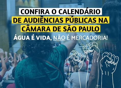 Lute Contra A Privatiza O Da Sabesp Participe Das Audi Ncias