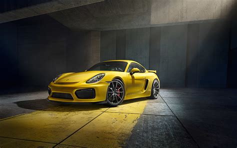 HD wallpaper: yellow and black car die-cast model, Porsche Cayman GT4 ...